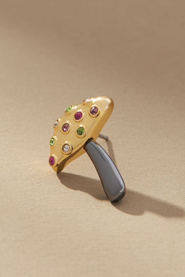 Lele Sadoughi Jeweled Meadow Mushroom Button Earrings #1