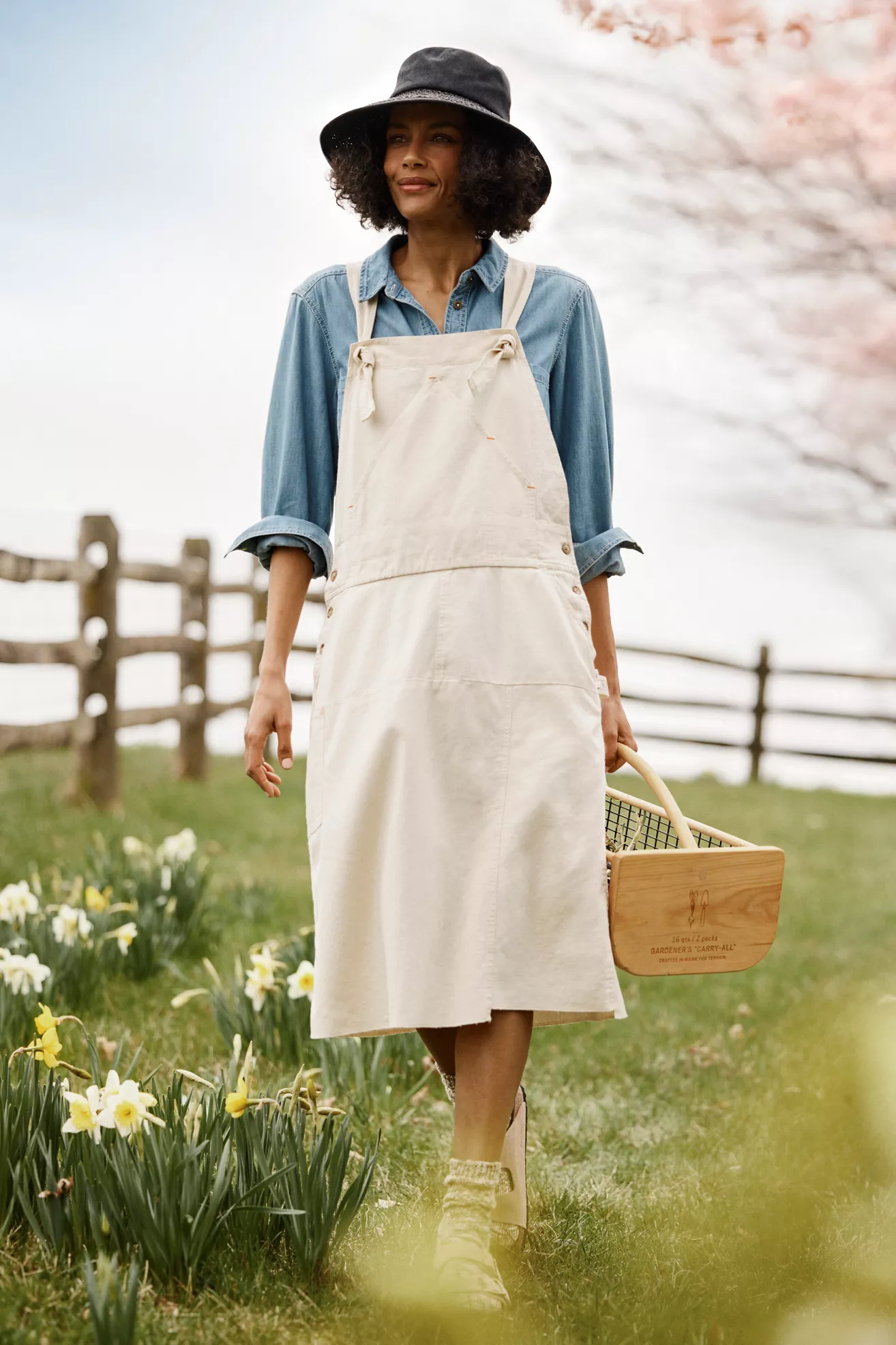 Utility Canvas Overall Dress, Natural