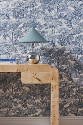 Spinney Toile Floral Wallpaper