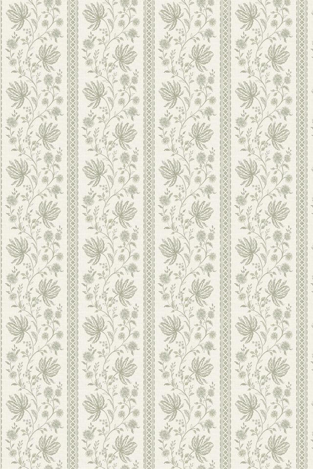 Edgemoor Jacobean Floral Stripe Wallpaper #1
