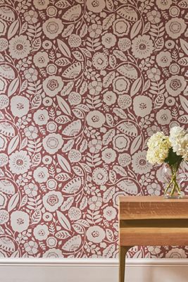 Camille Blossom Vintage Rose Floral Wallpaper