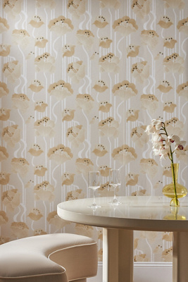 Anthropologie Mirth Studio Shirley Deco Floral Peel-and-stick Wallpaper