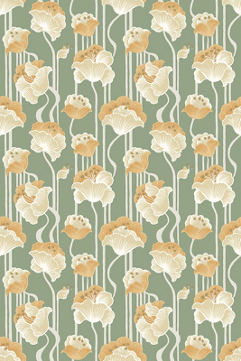 Anthropologie Mirth Studio Shirley Deco Floral Peel-and-stick Wallpaper