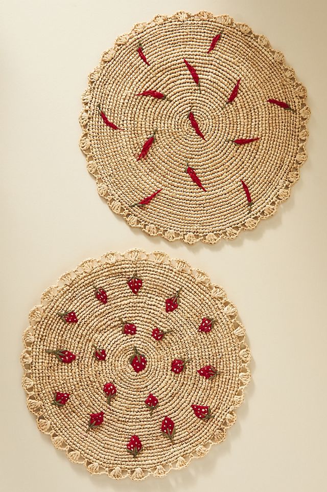 Handwoven Scattered Fruit Placemat #2