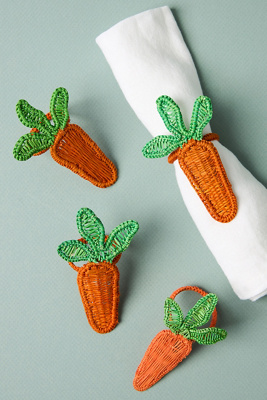 Anthropologie Handwoven Spring Napkin Rings, Set Of 4
