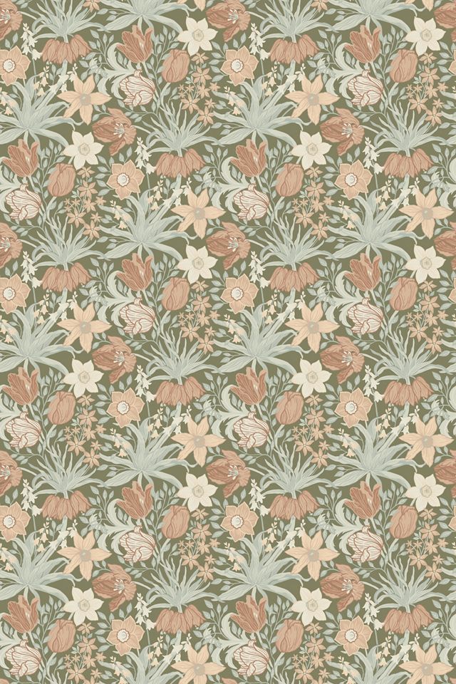 Cecilia Tulip and Daffodil Floral Wallpaper #1