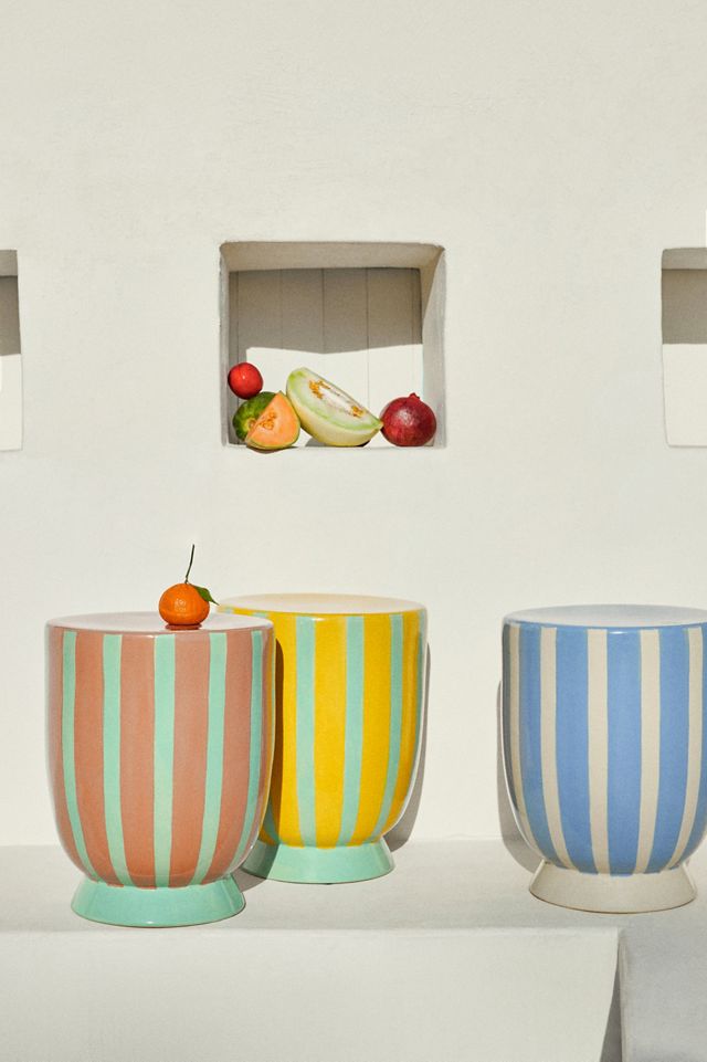 Darby Ceramic Side Table - Colorful Outdoor Furniture