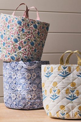 Quilted Block Print Basket