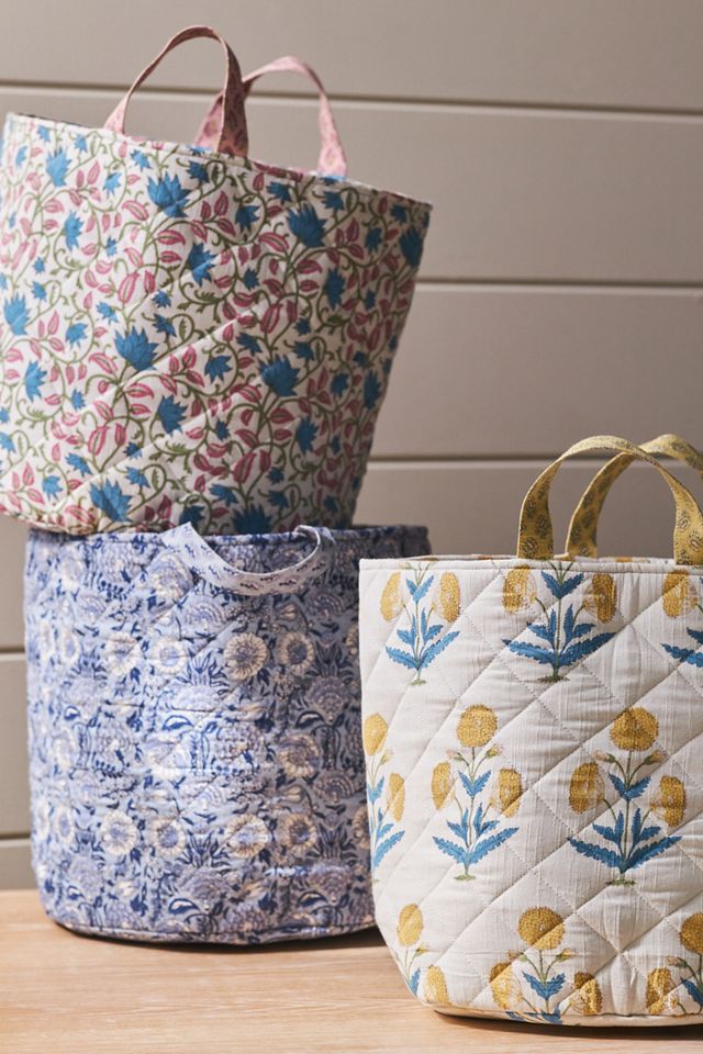 Quilted Block Print Basket #1