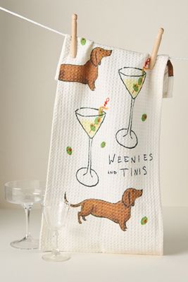 Weenies & Tinis Bar Dish Towel