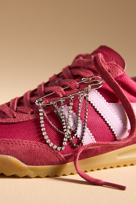 By Anthropologie Safety Pin Pearl Drops Shoe Charm Set In Silver