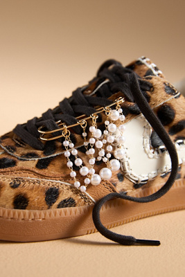 By Anthropologie Safety Pin Pearl Drops Shoe Charm Set In White