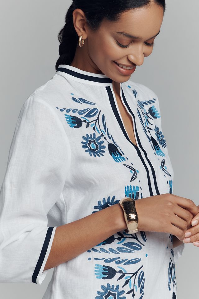 Vilagallo Diletta Linen Kaftan Mini Dress #2