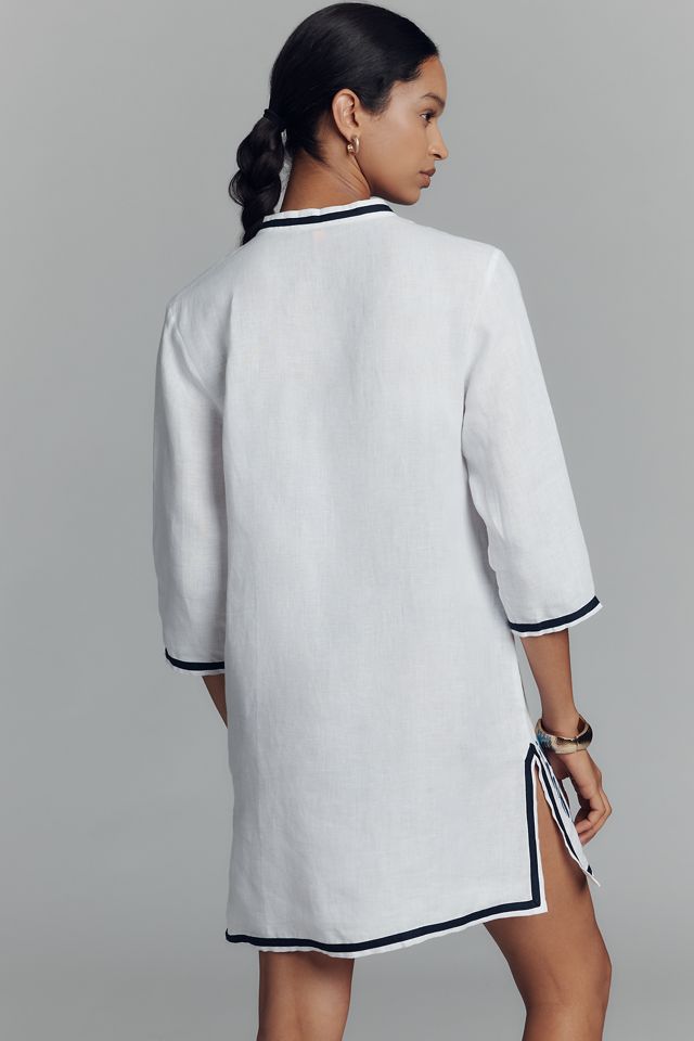 Vilagallo Diletta Linen Kaftan Mini Dress #3