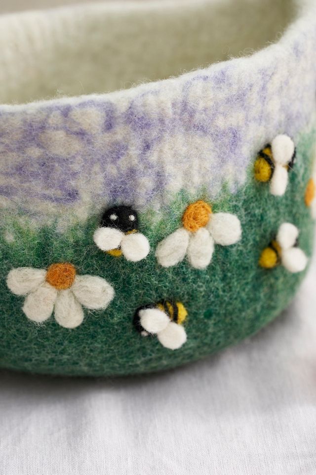 Felted Flower Basket #3