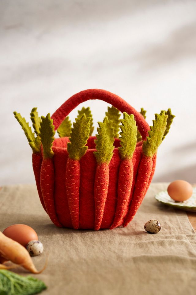 Felted Carrot Basket #1