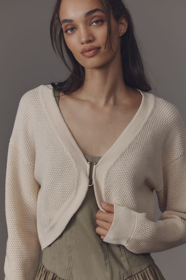 The Livvy Waffle Knit Cardigan Sweater by Flat White: Shrug Edition #1