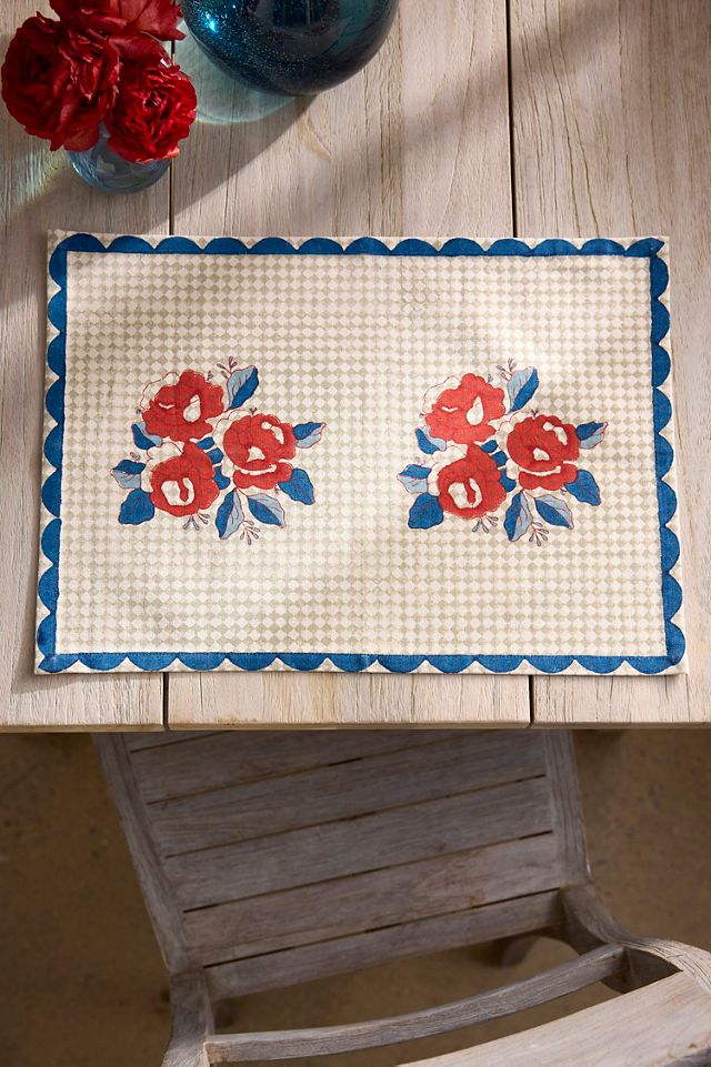 Soil to Studio Rose Check Placemat #1