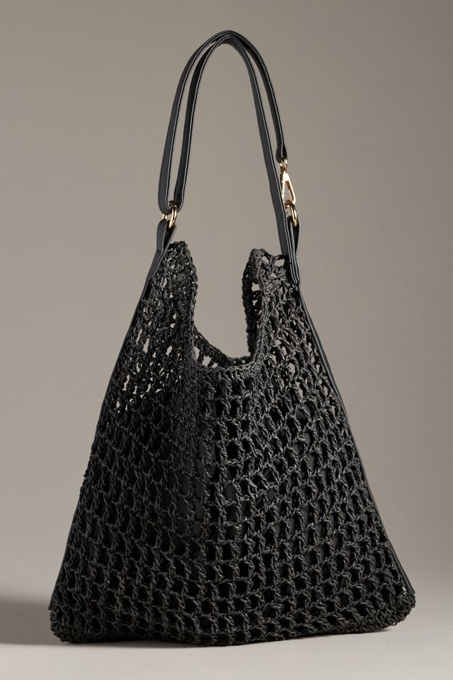 Mesh Raffia Shoulder Bag #1