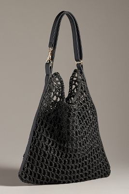 Mesh Raffia Shoulder Bag