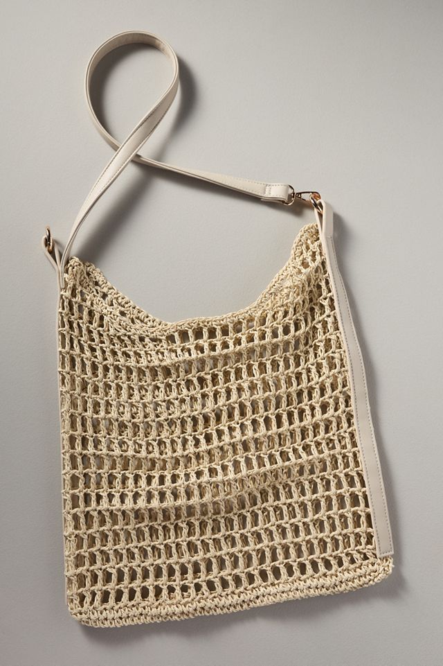 Mesh Raffia Shoulder Bag #1