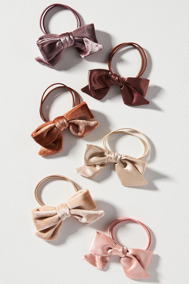 Velvet Bow Hair Ties, Set of 6 #1