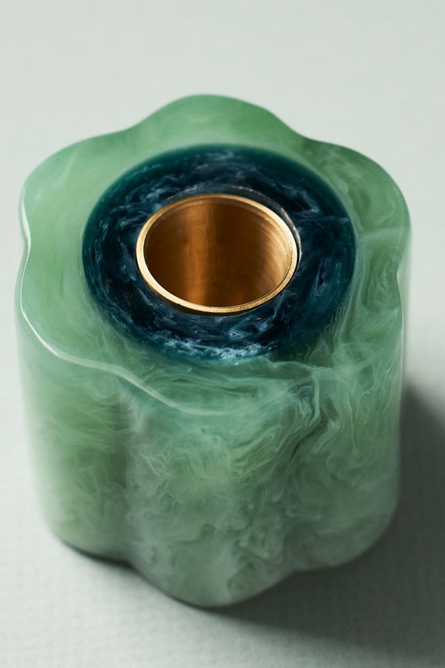 Susana Flower-Shaped Resin Taper Candle Holder #1