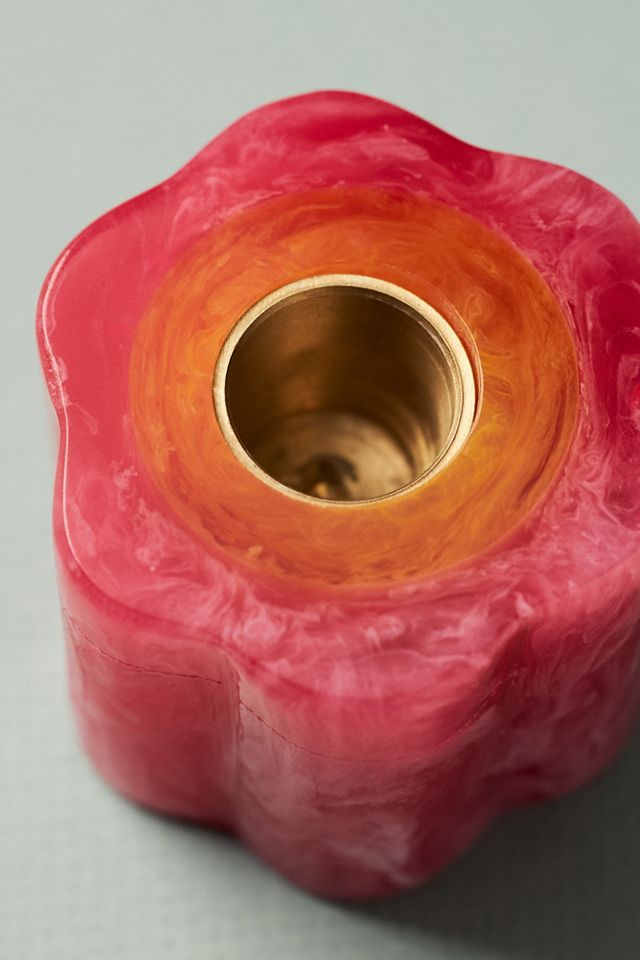 Susana Flower-Shaped Resin Taper Candle Holder