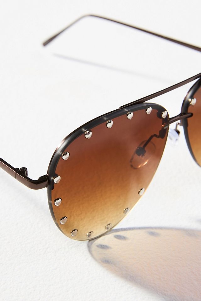 I-SEA Studded Heart Aviator Sunglasses #2