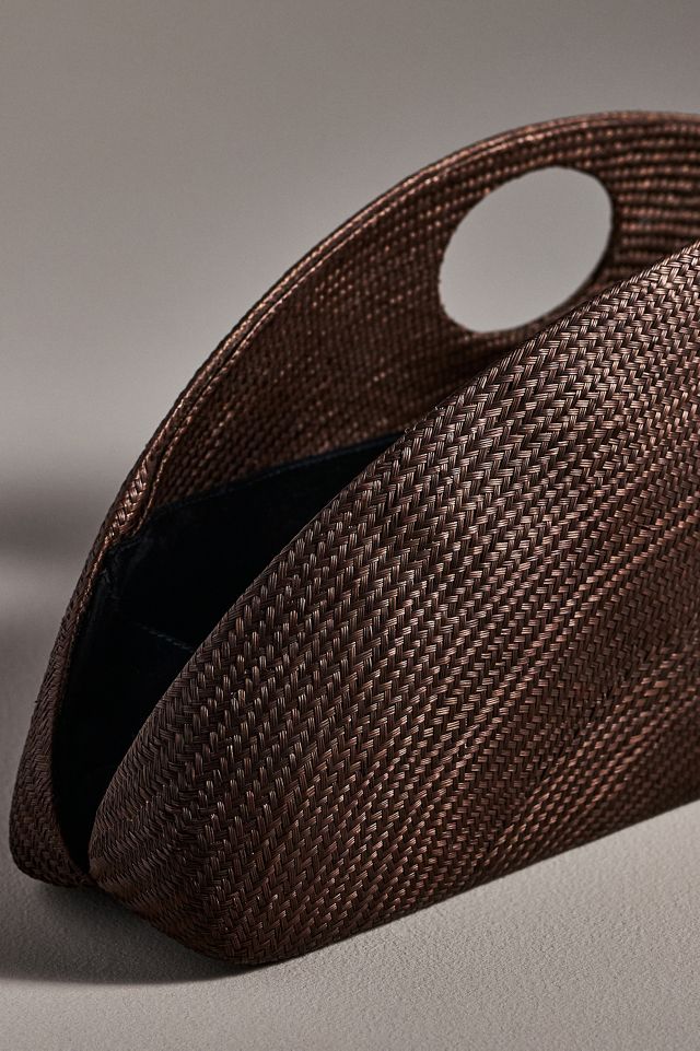 Aranaz Amor 2 Medium Woven Straw Clutch #2
