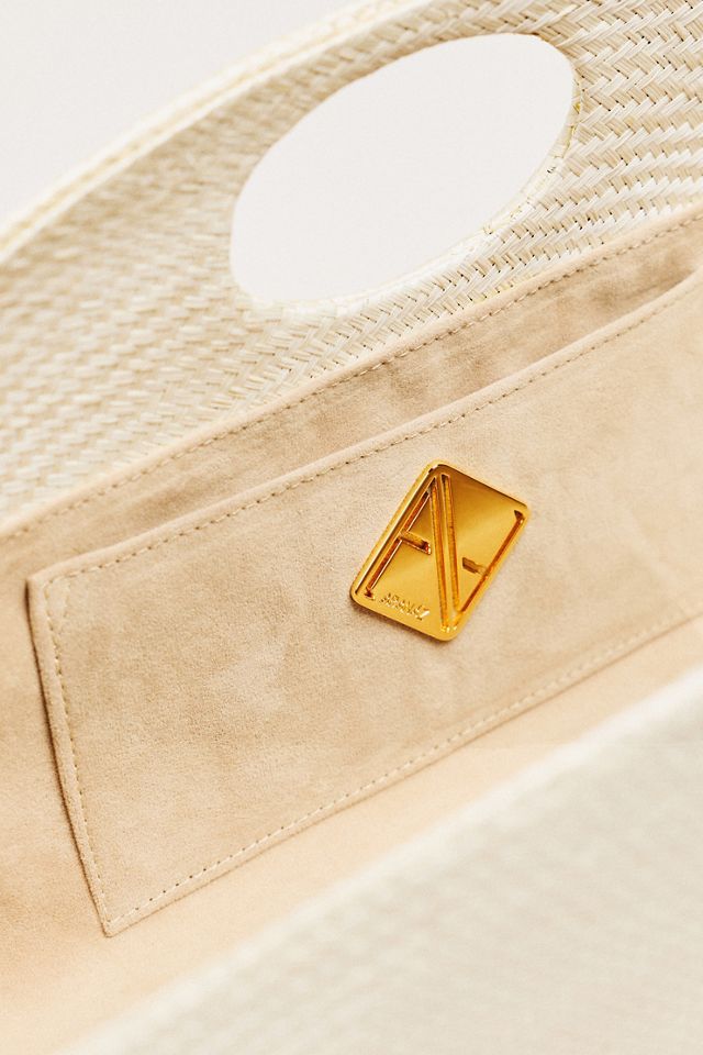 Aranaz Amor 2 Medium Woven Straw Clutch | Anthropologie