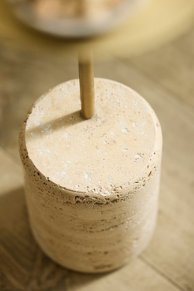 Travertine Base Drink Table #1
