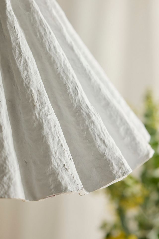 Cotton Mache Pleated Pendant Light #2