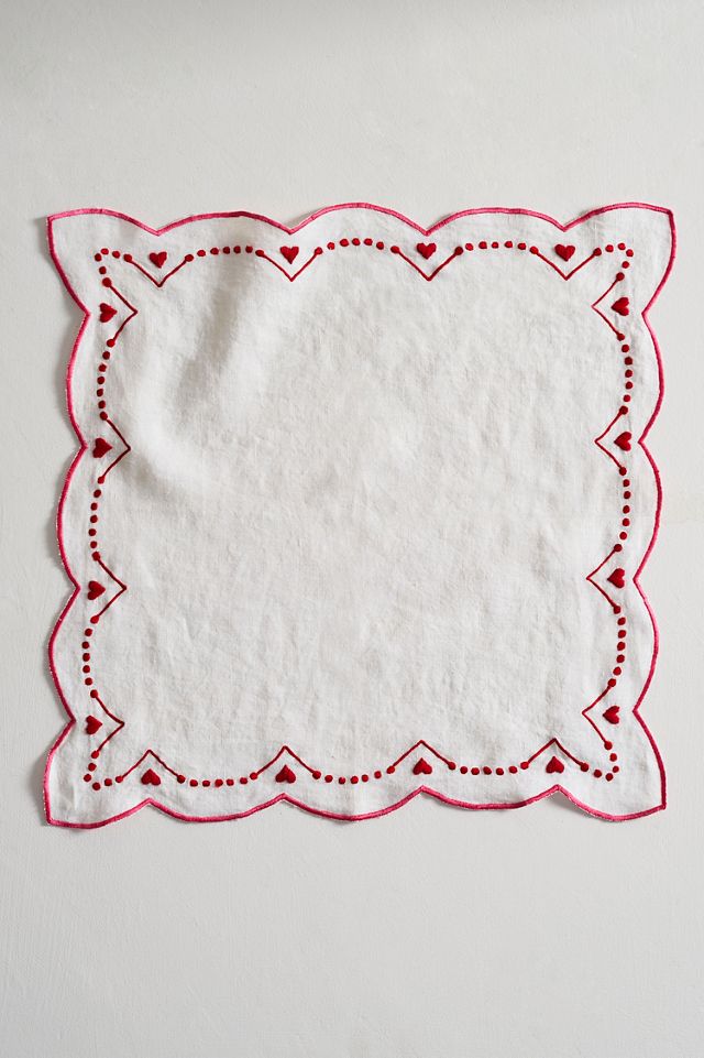 Embroidered Heart Napkins, Set of 2 #2
