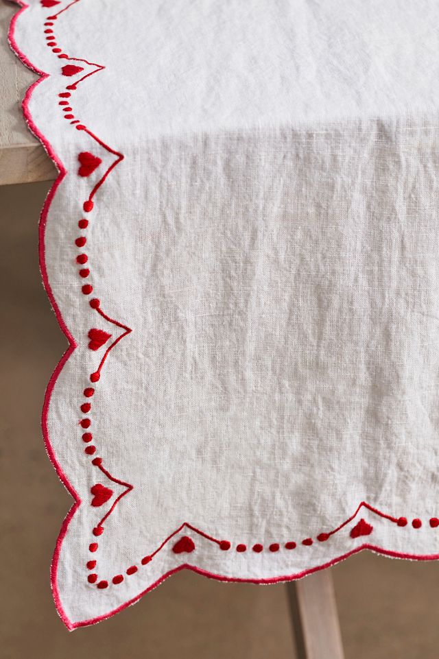 Embroidered Heart Runner #1