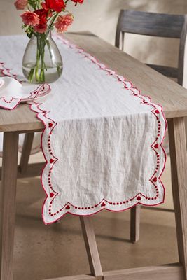 Embroidered Heart Runner