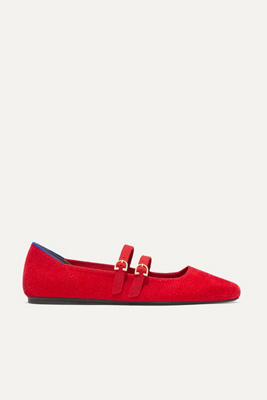 Rothys The Double Buckle Mary Jane Flats In Red