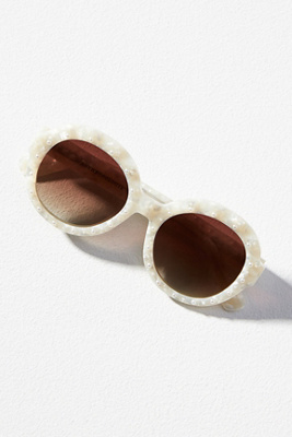 By Anthropologie Pearl Shell Circle Sunglasses