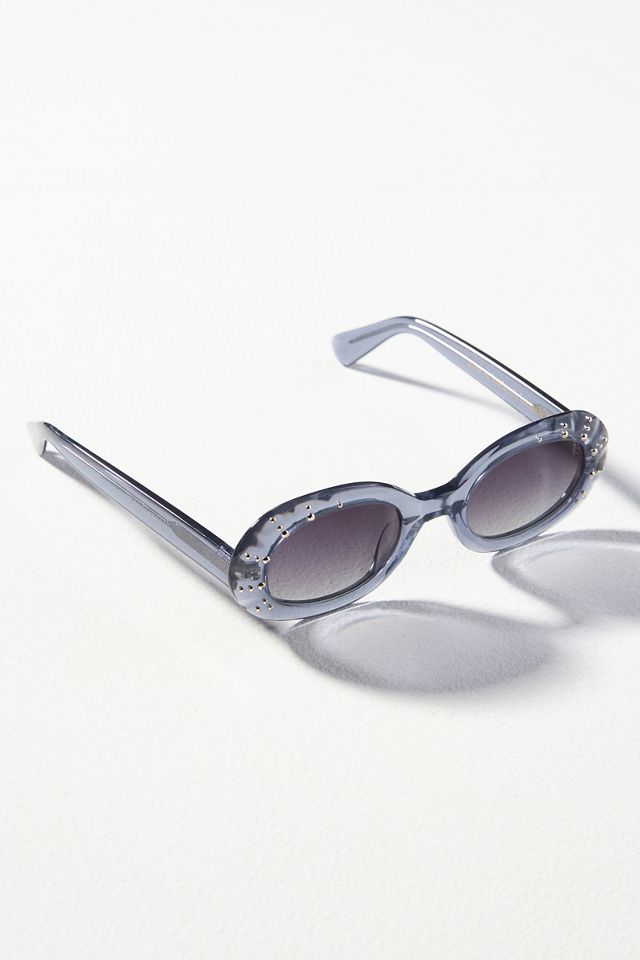 Crystal Tortoiseshell Oval Sunglasses #2