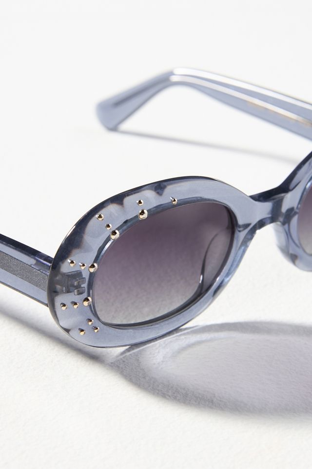 Crystal Tortoiseshell Oval Sunglasses #3