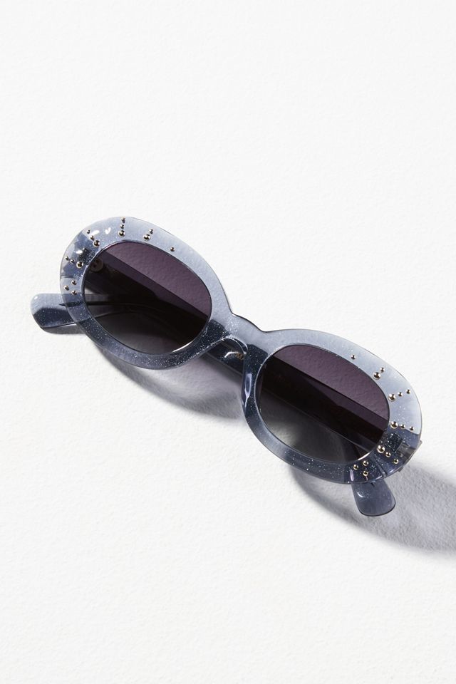 Crystal Tortoiseshell Oval Sunglasses #1