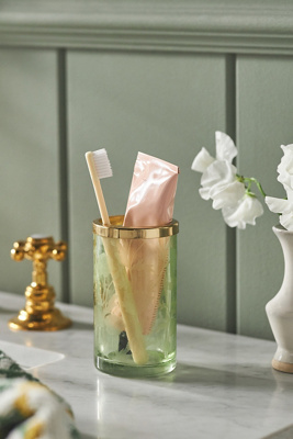 Floral Etched Glass Tumbler