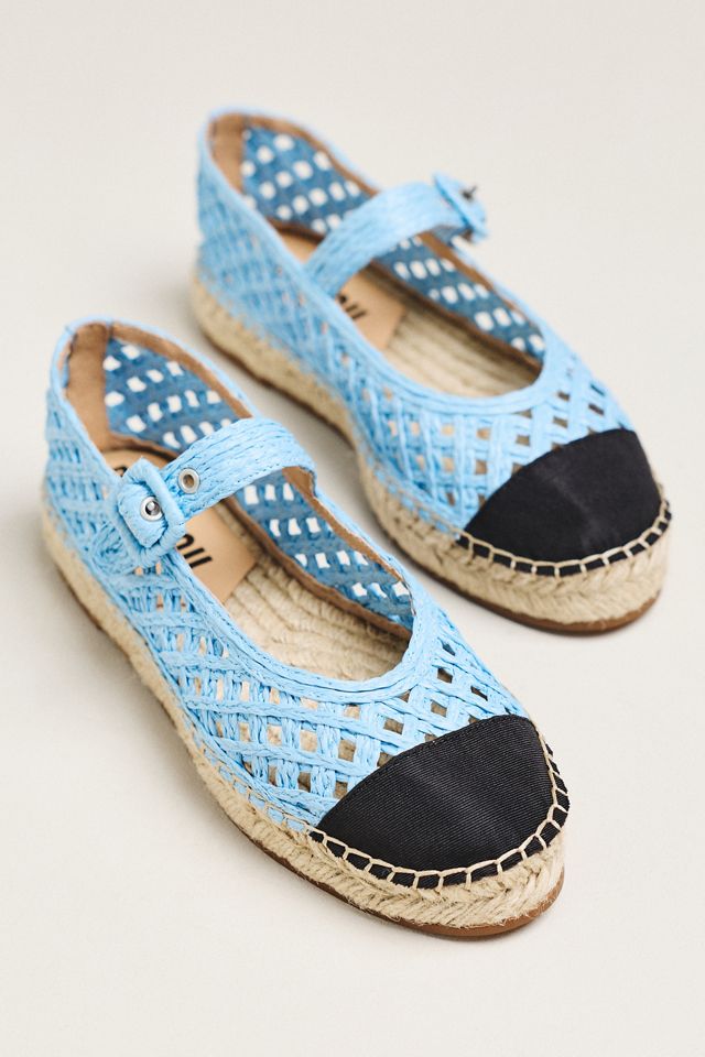 Bibi Lou Raffia Mary Jane Flats #1