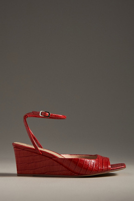 Lola Cruz Gilda Wedge Heels In Red