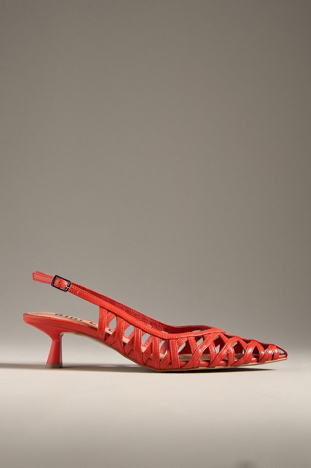Bibi Lou Caged Slingback Kitten Heels #1