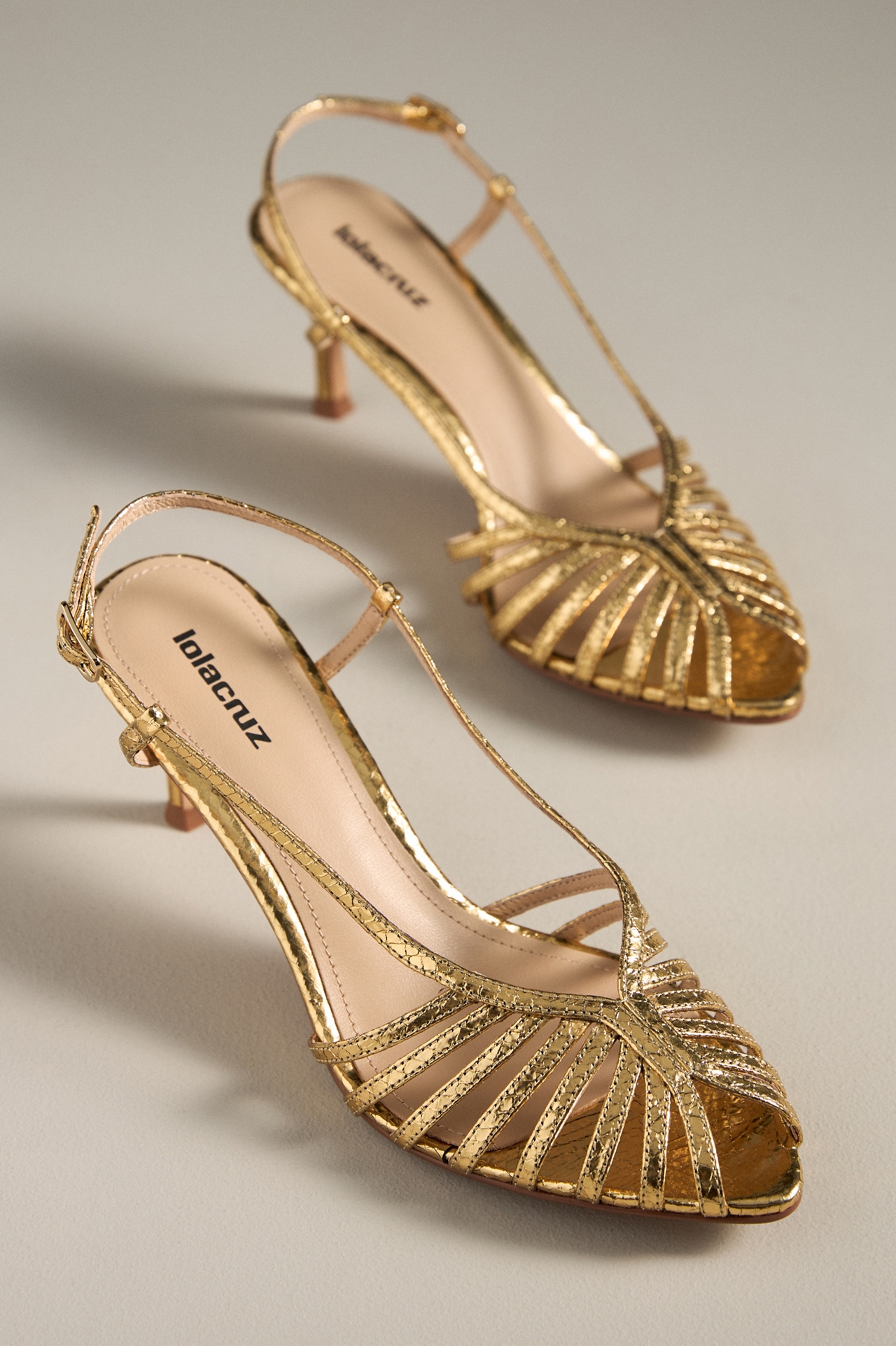 Lola Cruz Caged Slingback Heels