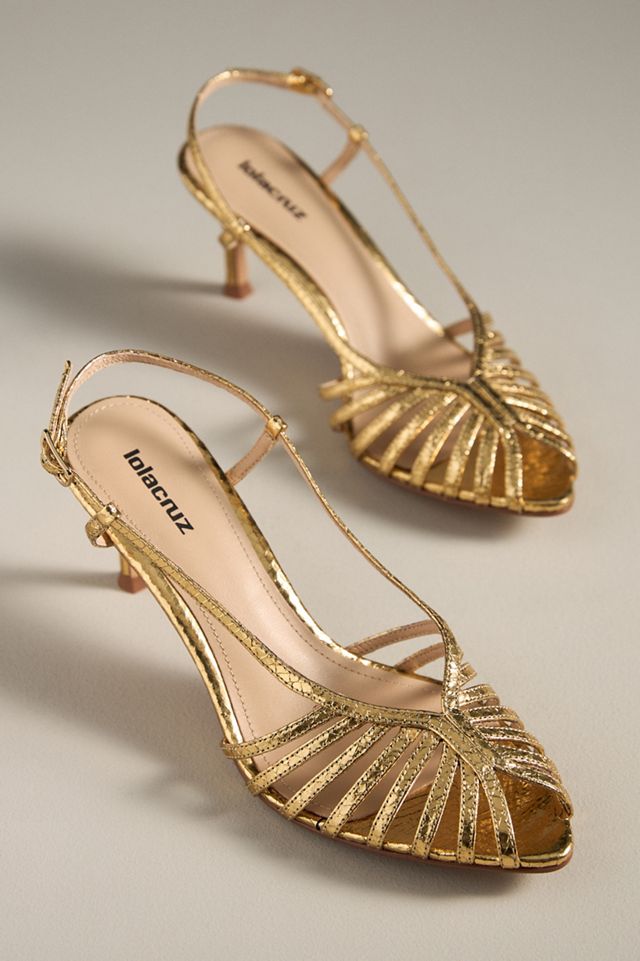 Lola Cruz Caged Slingback Heels