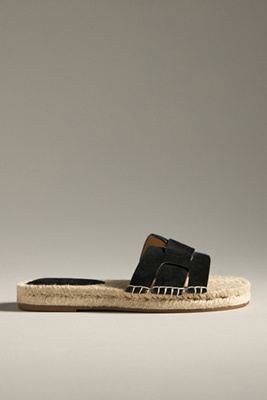 Shop Bibi Lou Suede Espadrille Slide Sandals In Black