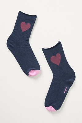 Bombas Heart Roll-top Socks In Blue