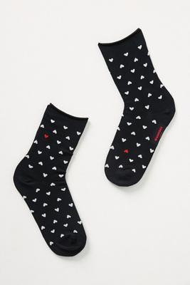 Bombas Tossed Hearts Socks In Black